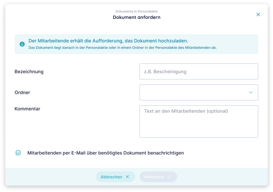 Wie fordere ich ein Dokument bei einem Mitarbeitenden an? image 8
